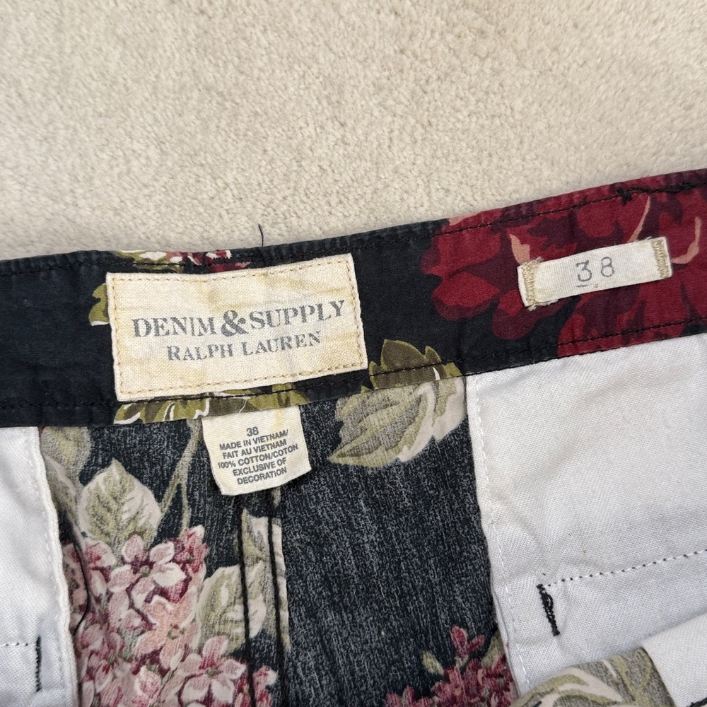 Denim & Supply Ralph Lauren Vintage Floral All Over Print Chino Shorts Size 38 - Picture 5 of 8